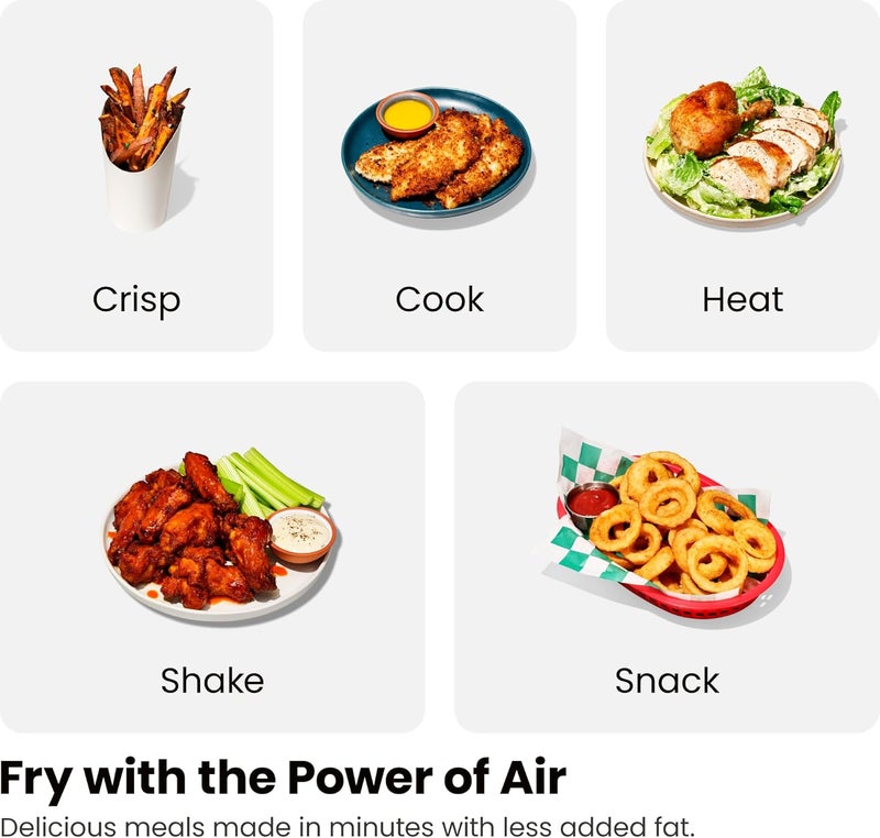 Chefman TurboFry Touch Dual Air Fryer, Maximize The Healthiest Meals With Double Basket Capacity, One-Touch Digital Controls And Shake Reminder For The Perfect Crispy And Low-Calorie Finish - Image 2